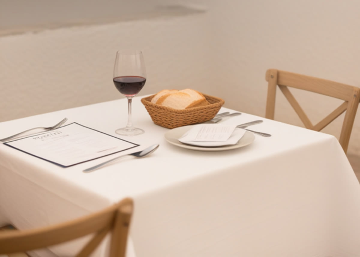 Gedeckter Tisch im Restaurant am Abend
